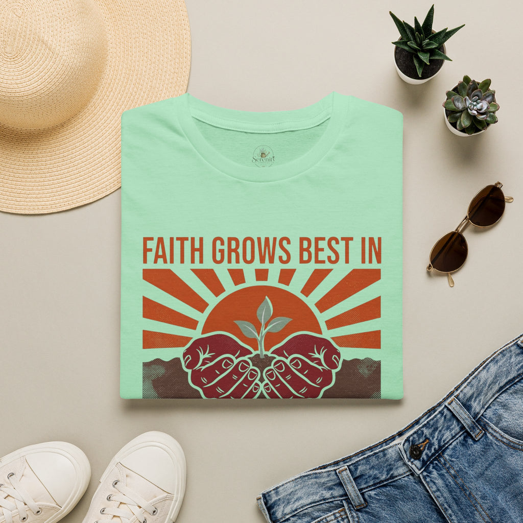 Faith Grows Best in Dirty Hands T-Shirt