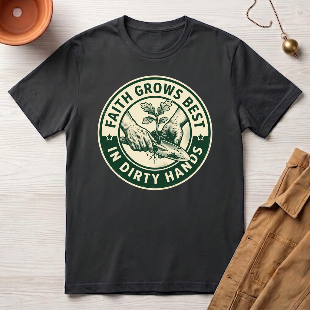 Faith Grows Best in Dirty Hands T-Shirt