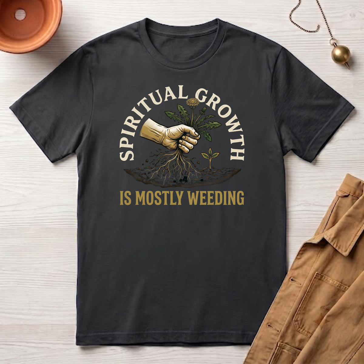 Spiritual Growth Is Mostly Weeding T-Shirt