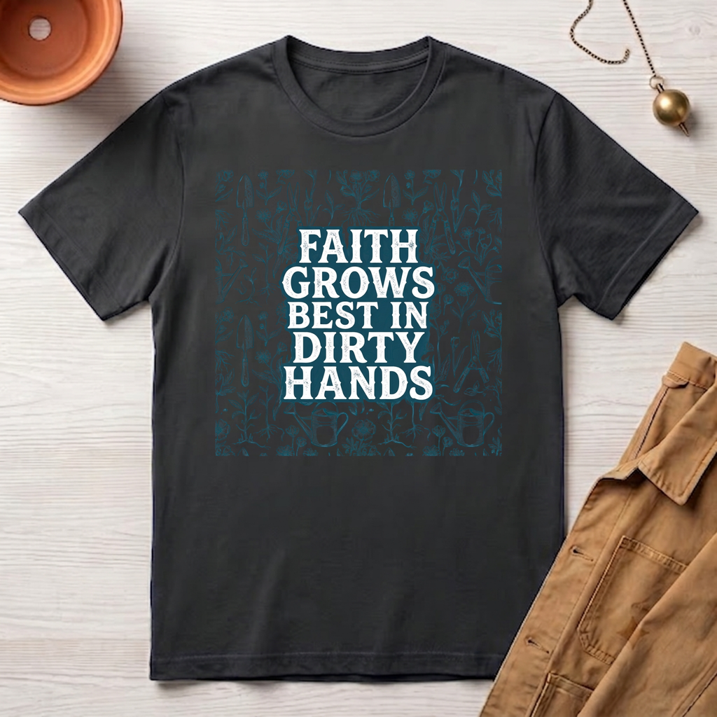 Faith Grows Best in Dirty Hands T-Shirt