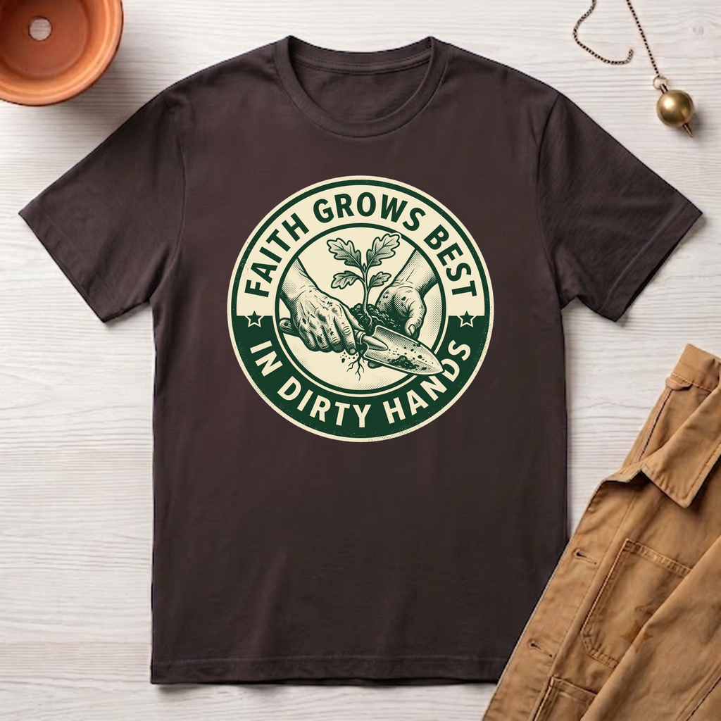 Faith Grows Best in Dirty Hands T-Shirt