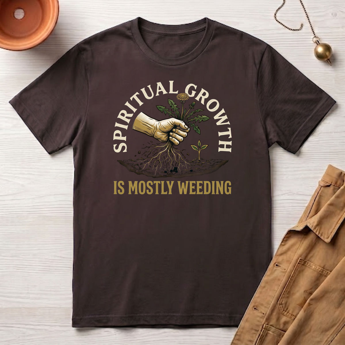 Spiritual Growth Is Mostly Weeding T-Shirt