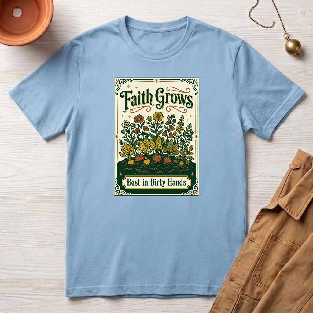 Faith Grows Best in Dirty Hands T-Shirt