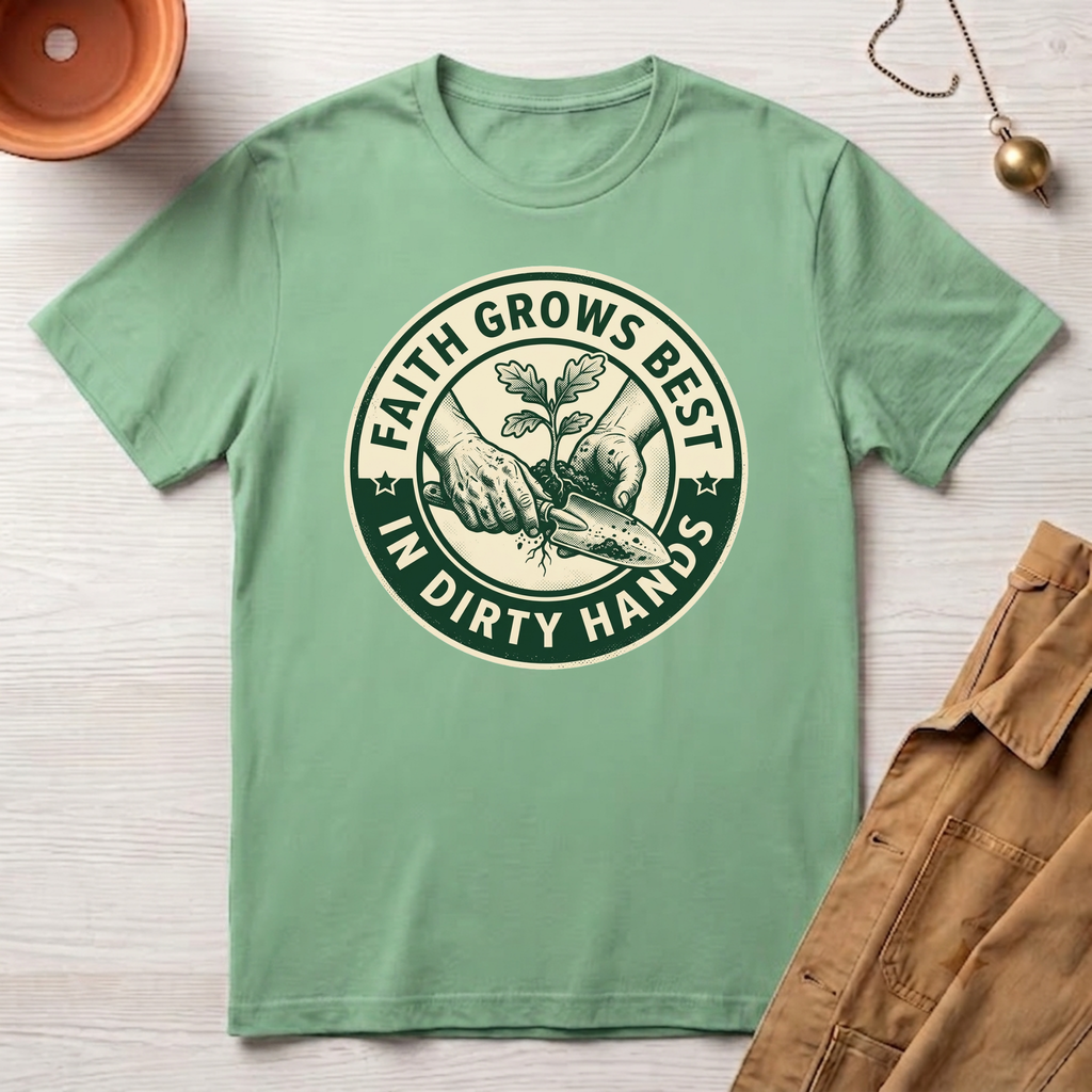Faith Grows Best in Dirty Hands T-Shirt