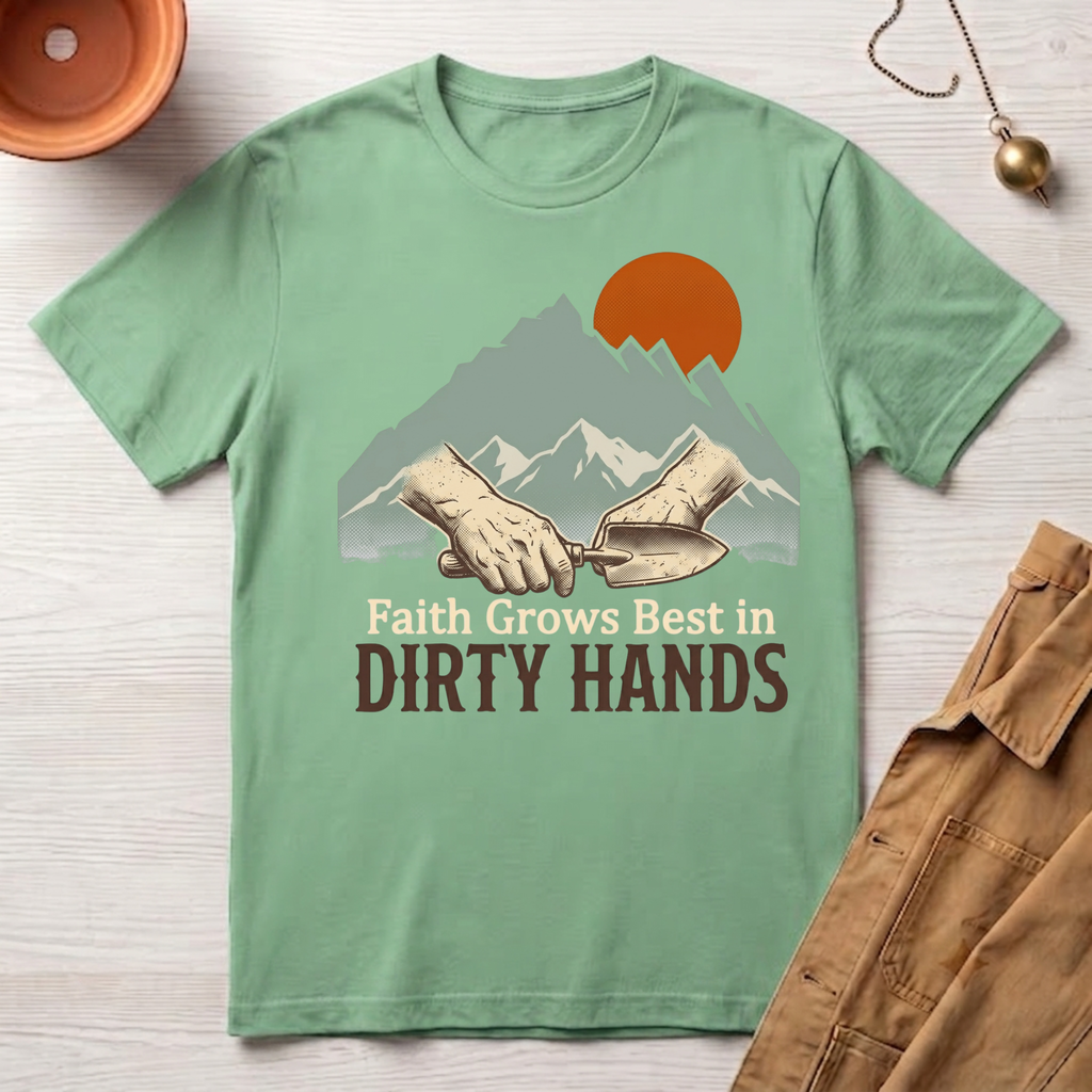 Faith Grows Best in Dirty Hands T-Shirt
