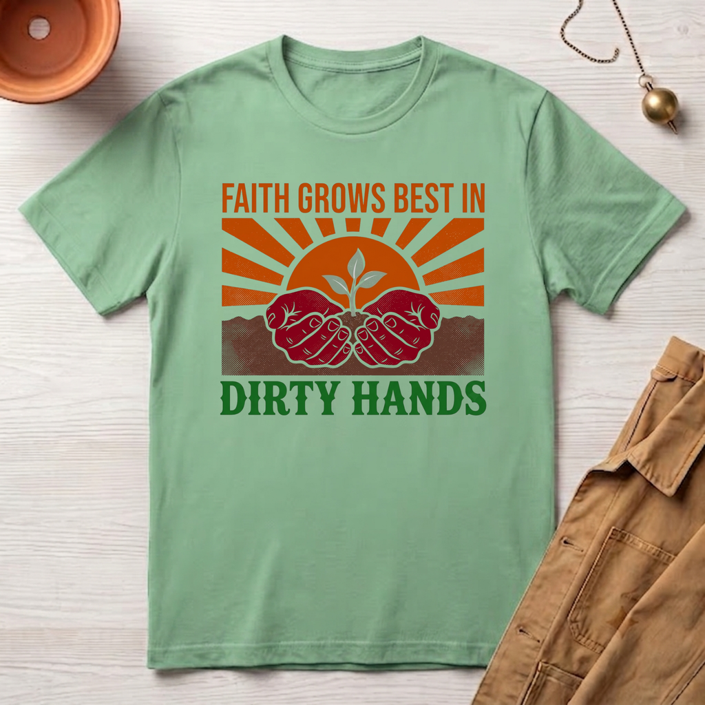 Faith Grows Best in Dirty Hands T-Shirt