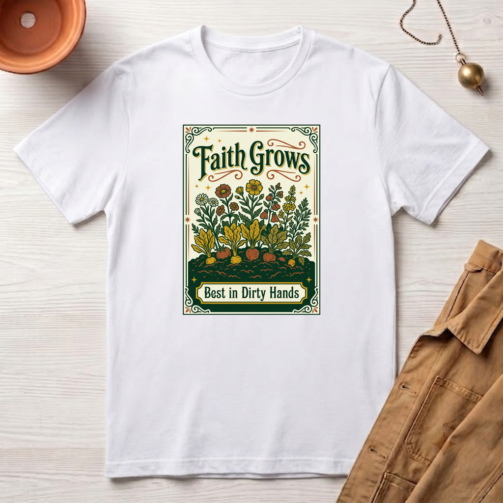 Faith Grows Best in Dirty Hands T-Shirt