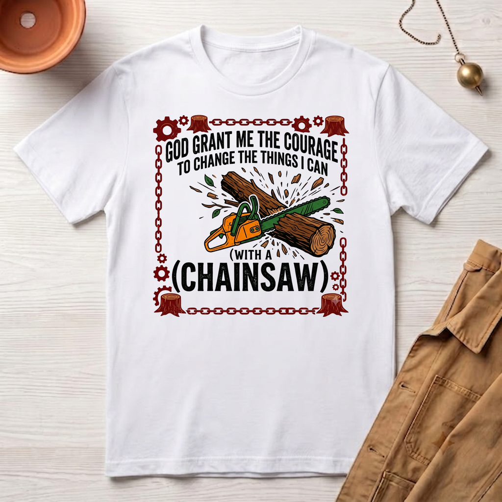 Courage to Change Things...With a Chainsaw T-Shirt